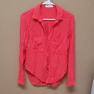 Bella Dahl Coral Button-Down Shirt 🧡